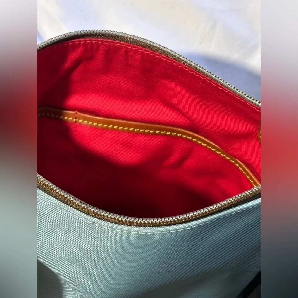 Dooney & Bourke Authentic Nylon Double Zip Crossbody Shoulder Bag Light … - Picture 9 of 10